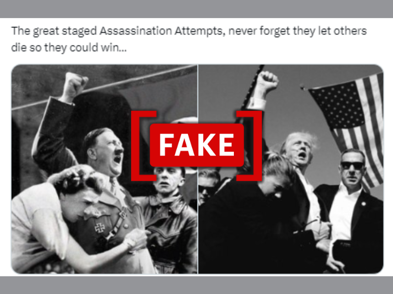 Image comparing assassination attempt on Donald Trump with Hitler is fake